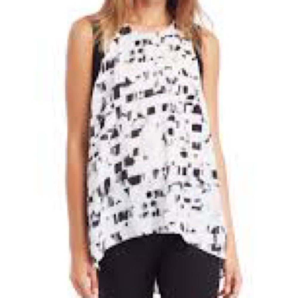 Kenneth Cole New York Black and White Modern Top, size L
